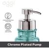 imageOGGI Glass Foaming Soap Dispenser  10oz Capacity Round Heavy Glass  Stylish Refillable Foaming Hand Soap Dispenser for Bathroom and Kitchen GrayChromeAqua