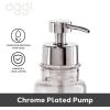 imageOGGI Glass Foaming Soap Dispenser  10oz Capacity Round Heavy Glass  Stylish Refillable Foaming Hand Soap Dispenser for Bathroom and Kitchen GrayChromeClear