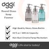 imageOGGI Glass Foaming Soap Dispenser  10oz Capacity Round Heavy Glass  Stylish Refillable Foaming Hand Soap Dispenser for Bathroom and Kitchen GrayChromeAqua