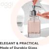 imageOGGI Glass Foaming Soap Dispenser  10oz Capacity Round Heavy Glass  Stylish Refillable Foaming Hand Soap Dispenser for Bathroom and Kitchen GrayChromeClear