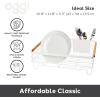 imageOGGI Large Dish Drying Rack  White ampamp Bamboo Dish Drying Rack Drying Rack Kitchen Dish Rack Dish Racks for Kitchen Counter Durable Coated Steel Kitchen Drying Rack with Cutlery HolderWhite  Bamboo
