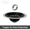 imageOGGI Silicone ampamp Metal Sink Stopper Great Kitchen Sink Stopper Silicone Drain Stopper Sink Plug 46 Diameter Metal Rim TurquoiseBlack
