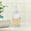 imageOggi 12oz Round Glass Lotion and Soap Dispenser for Kitchen or BathSmokeAqua