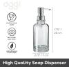 imageOggi 12oz Round Glass Lotion and Soap Dispenser for Kitchen or BathSmokeClear  Chrome