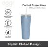 imageOggi 24oz Vacuum Insulated Fluted Tumbler with Straw  Stainless Steel Travel Coffee Mug Cute Adult Sippy Cup with Lid  Hot ampamp Cold Beverage Gift Car Cup Holder Friendly BlushBlue