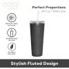 imageOggi 24oz Vacuum Insulated Fluted Tumbler with Straw  Stainless Steel Travel Coffee Mug Cute Adult Sippy Cup with Lid  Hot ampamp Cold Beverage Gift Car Cup Holder Friendly BlushBlack