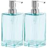 imageOggi 57136 Glass Soap Dispenser 13Ounce AquaAqua  Chrome