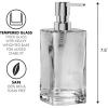 imageOggi 57136 Glass Soap Dispenser 13Ounce AquaGray  Chrome