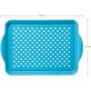 imageOggi OGGI Anti Slip Serving Tray with Handles Black Rectangle Tray  Ideal for Eating Breakfast Food Appetizer Tray Serving 175 x 115 55043Aqua