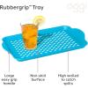 imageOggi OGGI Anti Slip Serving Tray with Handles Black Rectangle Tray  Ideal for Eating Breakfast Food Appetizer Tray Serving 175 x 115 55043Aqua