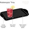 imageOggi OGGI Anti Slip Serving Tray with Handles Black Rectangle Tray  Ideal for Eating Breakfast Food Appetizer Tray Serving 175 x 115 55043Black
