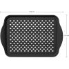 imageOggi OGGI Anti Slip Serving Tray with Handles Black Rectangle Tray  Ideal for Eating Breakfast Food Appetizer Tray Serving 175 x 115 55043Black