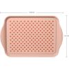 imageOggi OGGI Anti Slip Serving Tray with Handles Black Rectangle Tray  Ideal for Eating Breakfast Food Appetizer Tray Serving 175 x 115 55043BlushBrick Red