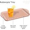 imageOggi OGGI Anti Slip Serving Tray with Handles Black Rectangle Tray  Ideal for Eating Breakfast Food Appetizer Tray Serving 175 x 115 55043BlushBrick Red