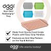 imageOggi OGGI Anti Slip Serving Tray with Handles Black Rectangle Tray  Ideal for Eating Breakfast Food Appetizer Tray Serving 175 x 115 55043BlushBrick Red