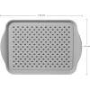 imageOggi OGGI Anti Slip Serving Tray with Handles Black Rectangle Tray  Ideal for Eating Breakfast Food Appetizer Tray Serving 175 x 115 55043GrayDk Gray