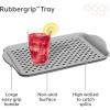 imageOggi OGGI Anti Slip Serving Tray with Handles Black Rectangle Tray  Ideal for Eating Breakfast Food Appetizer Tray Serving 175 x 115 55043GrayDk Gray