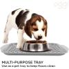 imageOggi OGGI Anti Slip Serving Tray with Handles Black Rectangle Tray  Ideal for Eating Breakfast Food Appetizer Tray Serving 175 x 115 55043GrayDk Gray