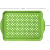 imageOggi OGGI Anti Slip Serving Tray with Handles Black Rectangle Tray  Ideal for Eating Breakfast Food Appetizer Tray Serving 175 x 115 55043Green