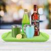 imageOggi OGGI Anti Slip Serving Tray with Handles Black Rectangle Tray  Ideal for Eating Breakfast Food Appetizer Tray Serving 175 x 115 55043Green