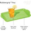imageOggi OGGI Anti Slip Serving Tray with Handles Black Rectangle Tray  Ideal for Eating Breakfast Food Appetizer Tray Serving 175 x 115 55043Green