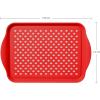 imageOggi OGGI Anti Slip Serving Tray with Handles Black Rectangle Tray  Ideal for Eating Breakfast Food Appetizer Tray Serving 175 x 115 55043Red