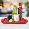 imageOggi OGGI Anti Slip Serving Tray with Handles Black Rectangle Tray  Ideal for Eating Breakfast Food Appetizer Tray Serving 175 x 115 55043Red