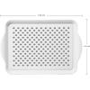imageOggi OGGI Anti Slip Serving Tray with Handles Black Rectangle Tray  Ideal for Eating Breakfast Food Appetizer Tray Serving 175 x 115 55043White