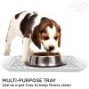 imageOggi OGGI Anti Slip Serving Tray with Handles Black Rectangle Tray  Ideal for Eating Breakfast Food Appetizer Tray Serving 175 x 115 55043White