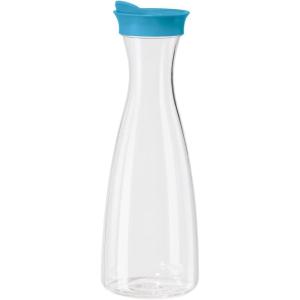 imageOGGI Clear Carafe wFlip Open Lid  Ideal Juice Bottle Clear Pitcher with Lid Tea Pitcher Water Carafe 16 Lt54Oz AquaClear  Aqua Lid