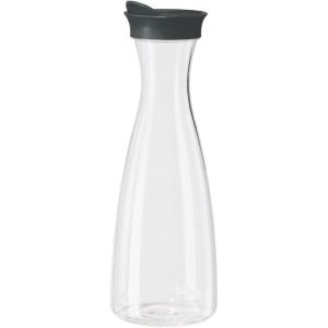 imageOGGI Clear Carafe wFlip Open Lid  Ideal Juice Bottle Clear Pitcher with Lid Tea Pitcher Water Carafe 16 Lt54Oz AquaClear  Black Lid