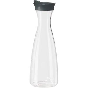 imageOGGI Clear Carafe wFlip Open Lid  Ideal Juice Bottle Clear Pitcher with Lid Tea Pitcher Water Carafe 16 Lt54Oz AquaClear  Gray Lid