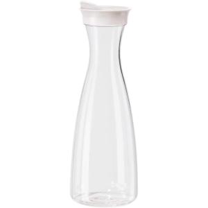 imageOGGI Clear Carafe wFlip Open Lid  Ideal Juice Bottle Clear Pitcher with Lid Tea Pitcher Water Carafe 16 Lt54Oz AquaClear  White Lid