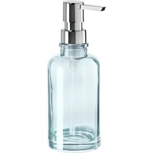 imageOggi 12oz Round Glass Lotion and Soap Dispenser for Kitchen or BathSmokeAqua