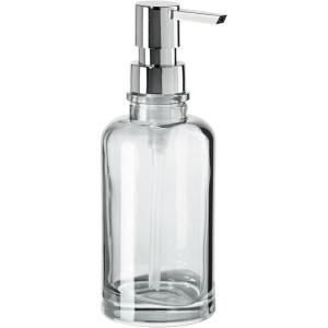 imageOggi 12oz Round Glass Lotion and Soap Dispenser for Kitchen or BathSmokeClear  Chrome