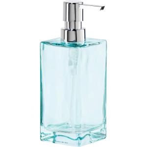 imageOggi 57136 Glass Soap Dispenser 13Ounce AquaAqua  Chrome