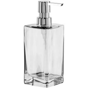 imageOggi 57136 Glass Soap Dispenser 13Ounce AquaGray  Chrome