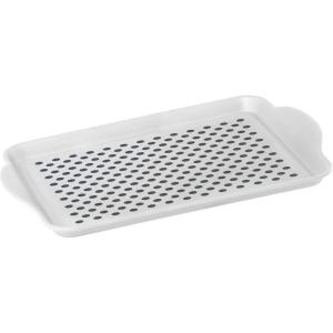 imageOggi OGGI Anti Slip Serving Tray with Handles Black Rectangle Tray  Ideal for Eating Breakfast Food Appetizer Tray Serving 175 x 115 55043White