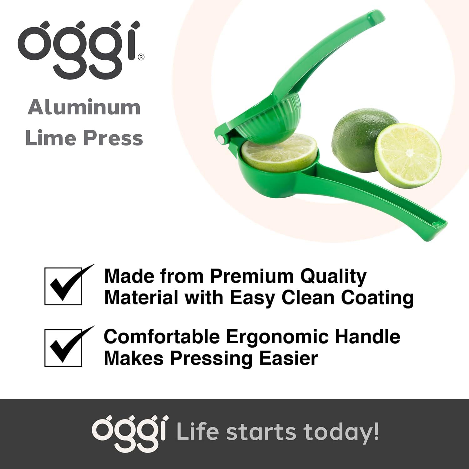 imageOGGI Combo Citrus Press Aluminum Manual Citrus Juicer wNonStick Coating Ideal Hand Juicer this Citrus Squeezer is a Great Addition to Your Kitchen Accessories YellowLime Press