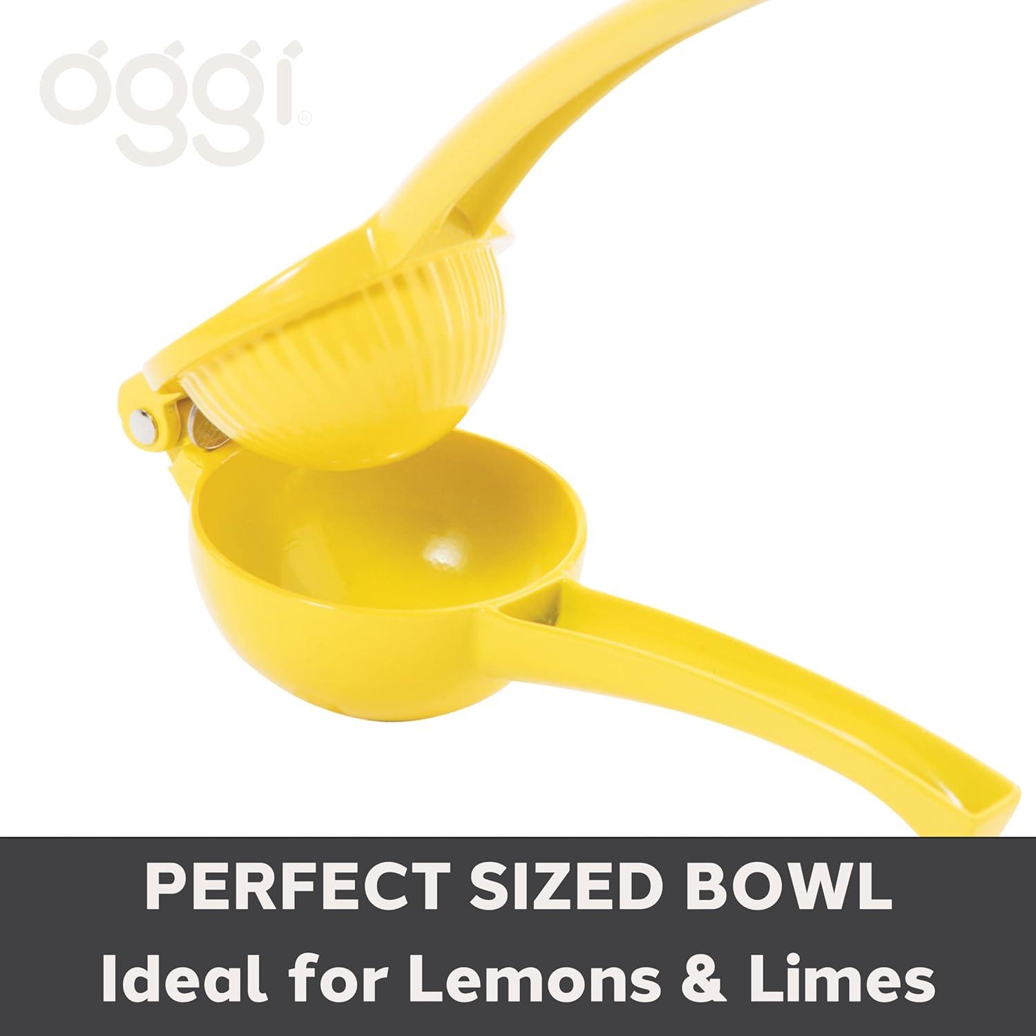 imageOGGI Combo Citrus Press Aluminum Manual Citrus Juicer wNonStick Coating Ideal Hand Juicer this Citrus Squeezer is a Great Addition to Your Kitchen Accessories YellowLemon Press