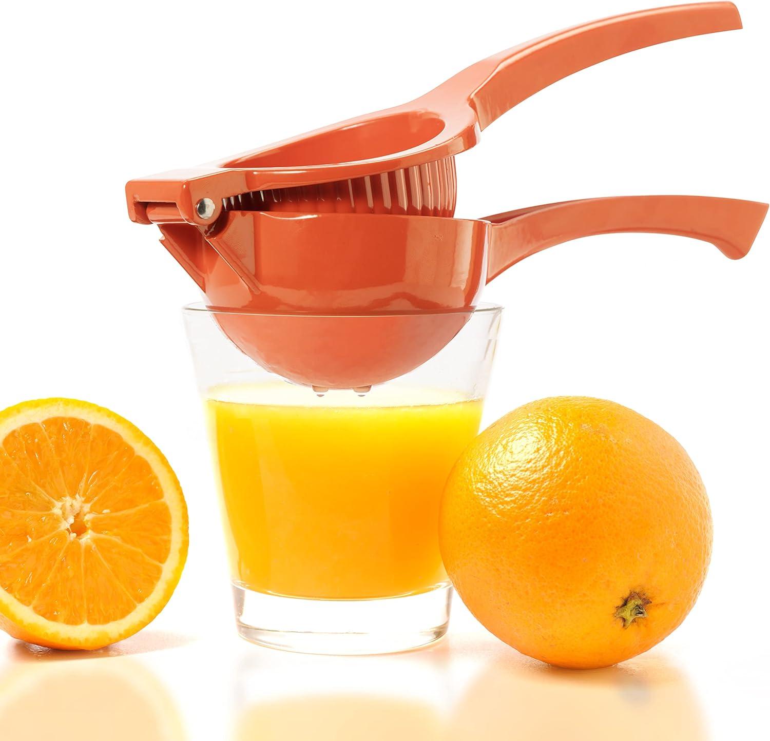 imageOGGI Combo Citrus Press Aluminum Manual Citrus Juicer wNonStick Coating Ideal Hand Juicer this Citrus Squeezer is a Great Addition to Your Kitchen Accessories YellowOrange Press