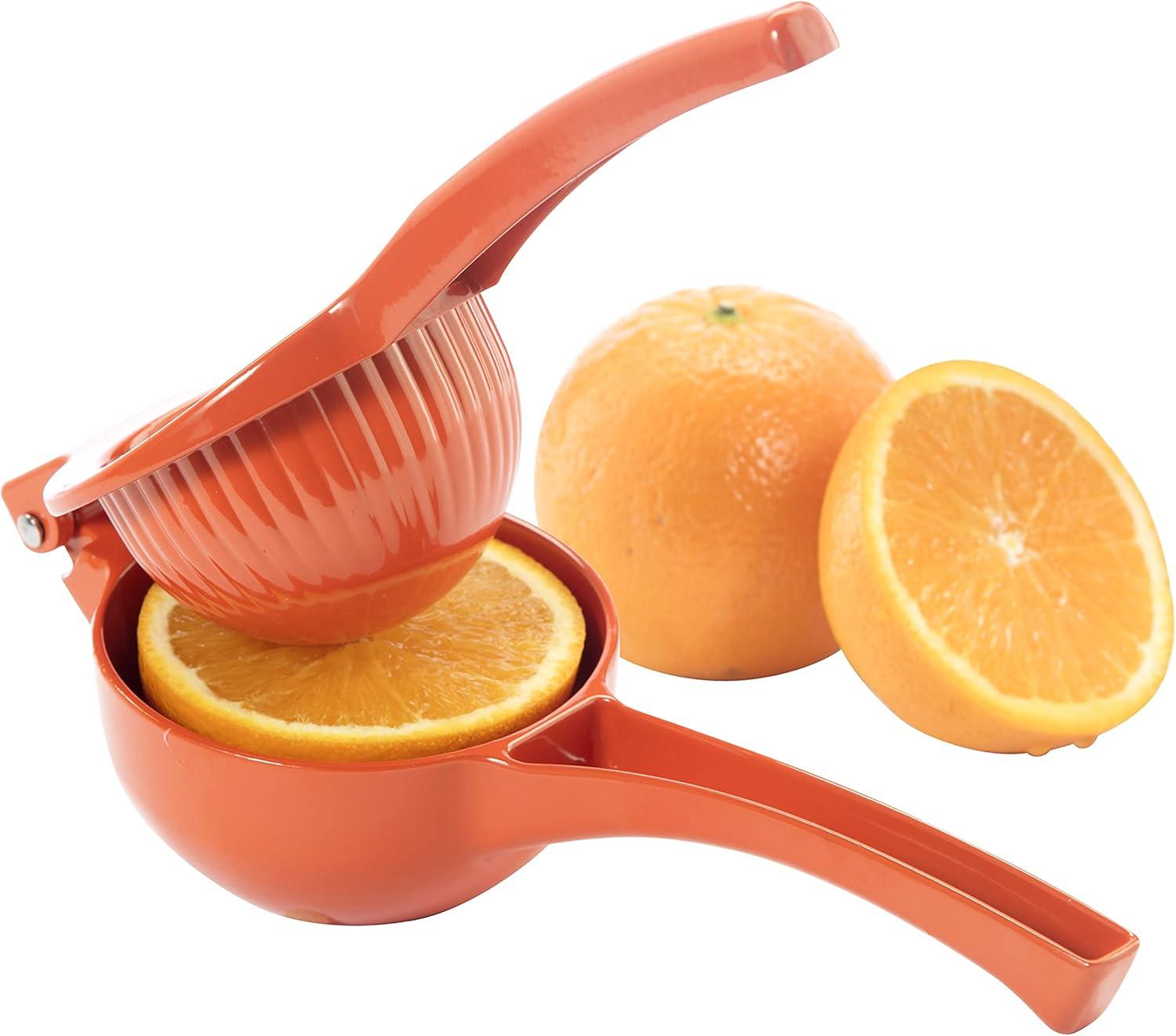 imageOGGI Combo Citrus Press Aluminum Manual Citrus Juicer wNonStick Coating Ideal Hand Juicer this Citrus Squeezer is a Great Addition to Your Kitchen Accessories YellowOrange Press