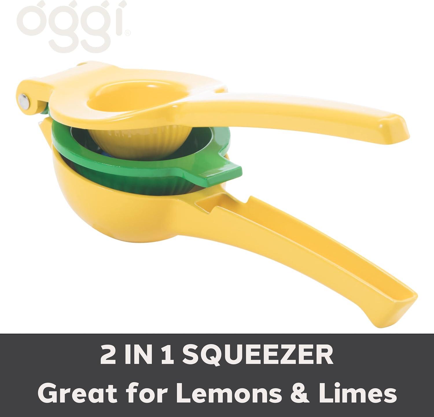 imageOGGI Combo Citrus Press Aluminum Manual Citrus Juicer wNonStick Coating Ideal Hand Juicer this Citrus Squeezer is a Great Addition to Your Kitchen Accessories YellowCitrus Juicer