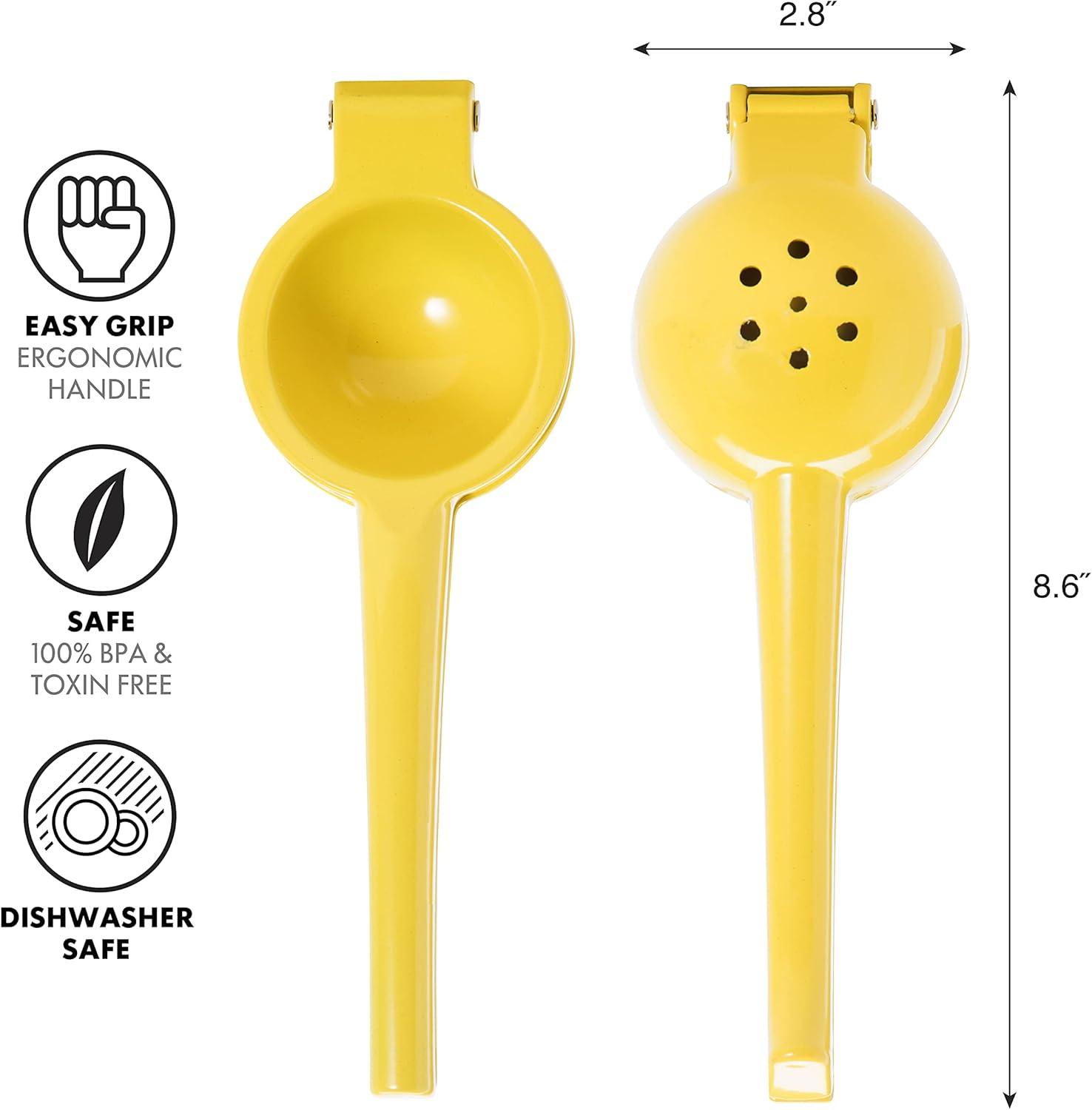imageOGGI Combo Citrus Press Aluminum Manual Citrus Juicer wNonStick Coating Ideal Hand Juicer this Citrus Squeezer is a Great Addition to Your Kitchen Accessories YellowLemon Press