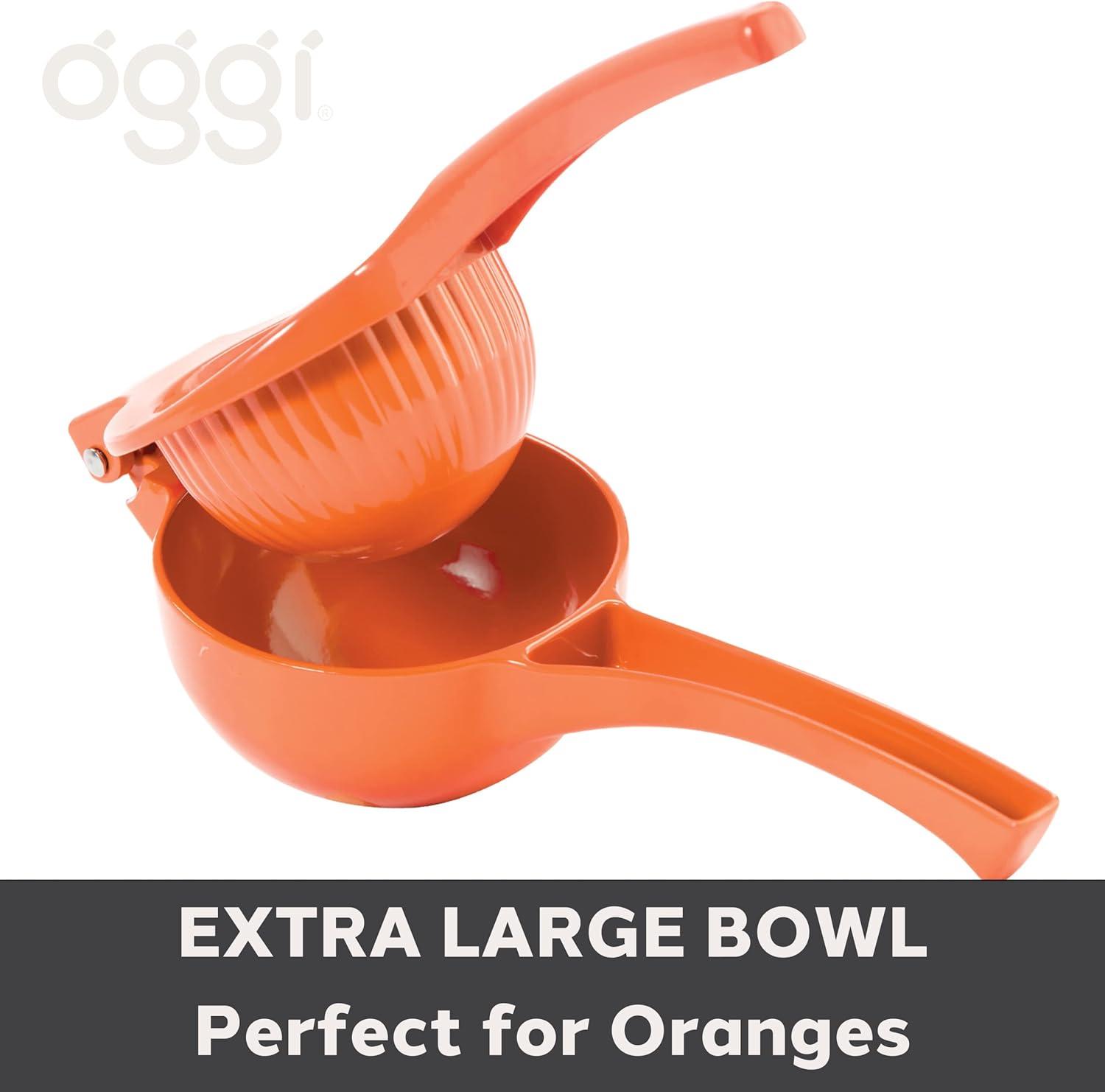 imageOGGI Combo Citrus Press Aluminum Manual Citrus Juicer wNonStick Coating Ideal Hand Juicer this Citrus Squeezer is a Great Addition to Your Kitchen Accessories YellowOrange Press