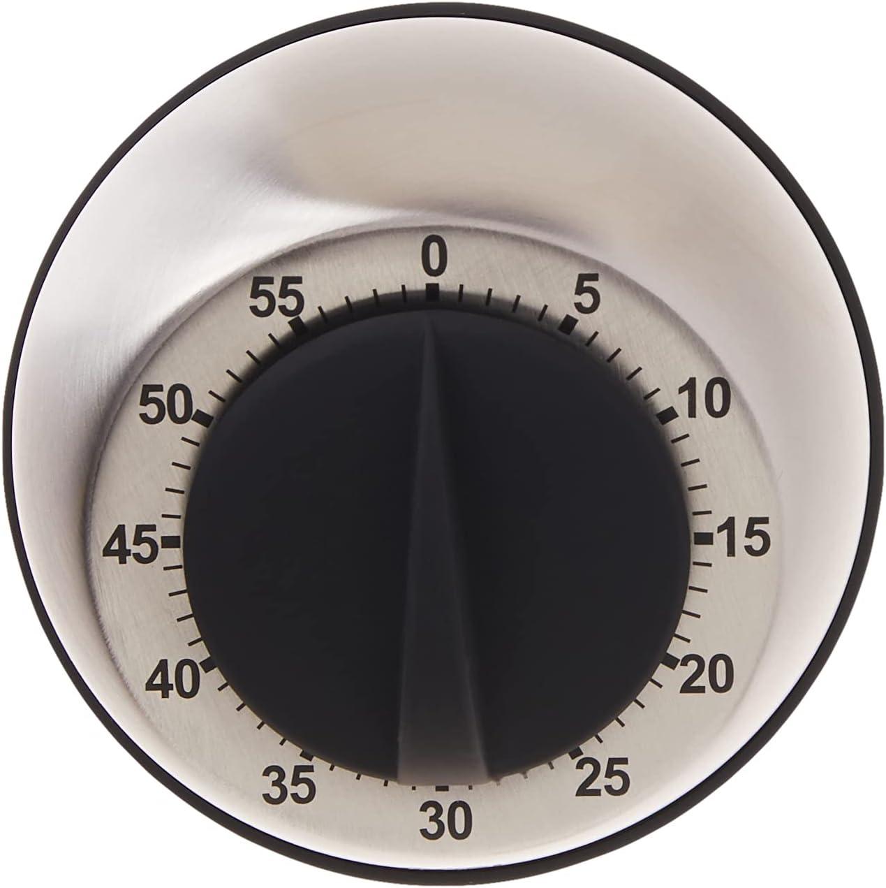 imageOGGI Countdown 60Minute Kitchen Timer Stainless Steel Countdown Timer Cooking Timer Ideal Time Management Stainless Steel Kitchen Accessories Great Addition to Kitchen Gadgets