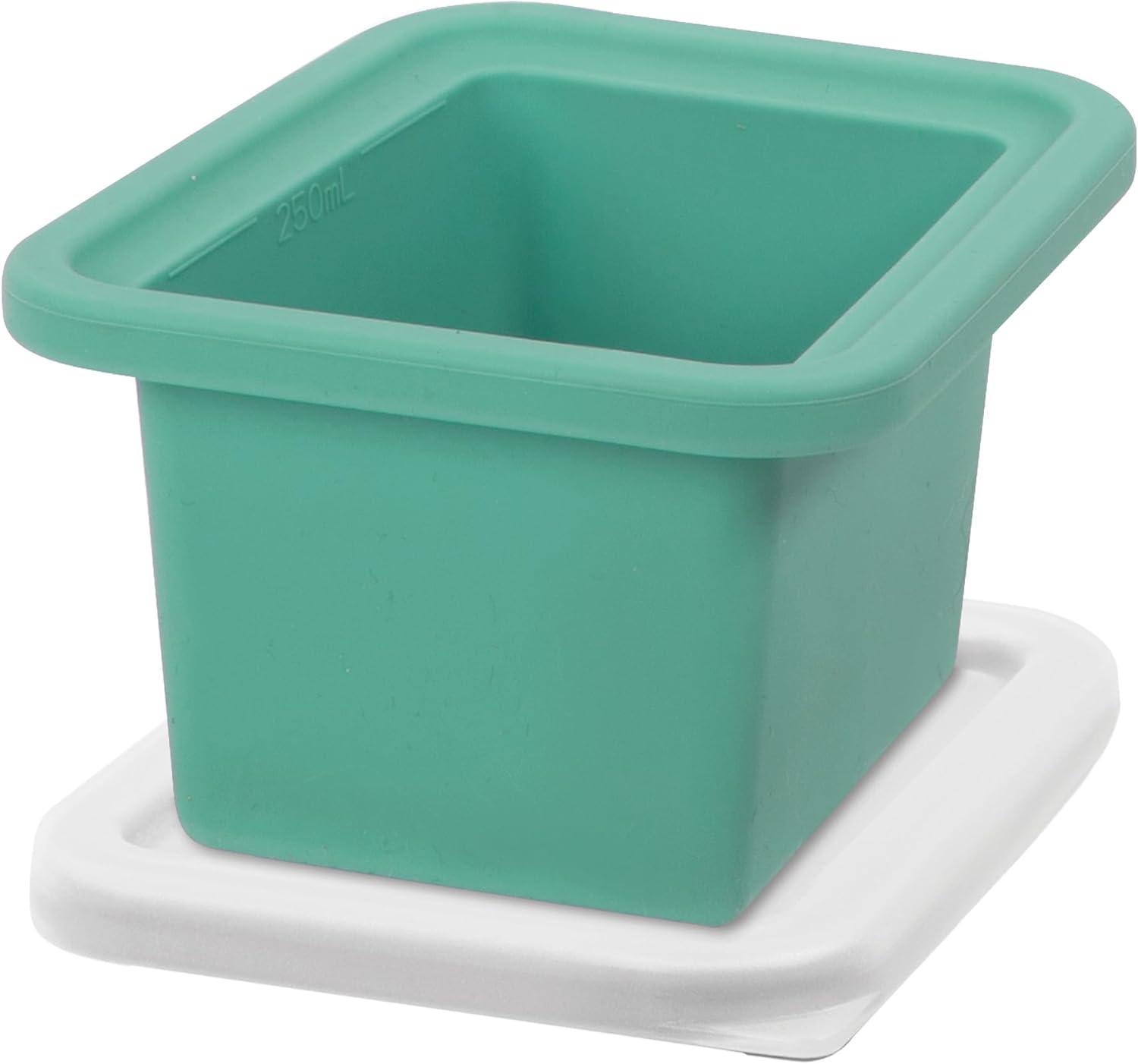 imageOGGI Prep ampamp Portion Silicone Freezer Trays with Lid  Freezer Molds for Food Ice Cube Tray Food Prep Containers Freezer Storage Containers for Soup Smoothie Cubes Broth Leftovers  2 Cup x2Green