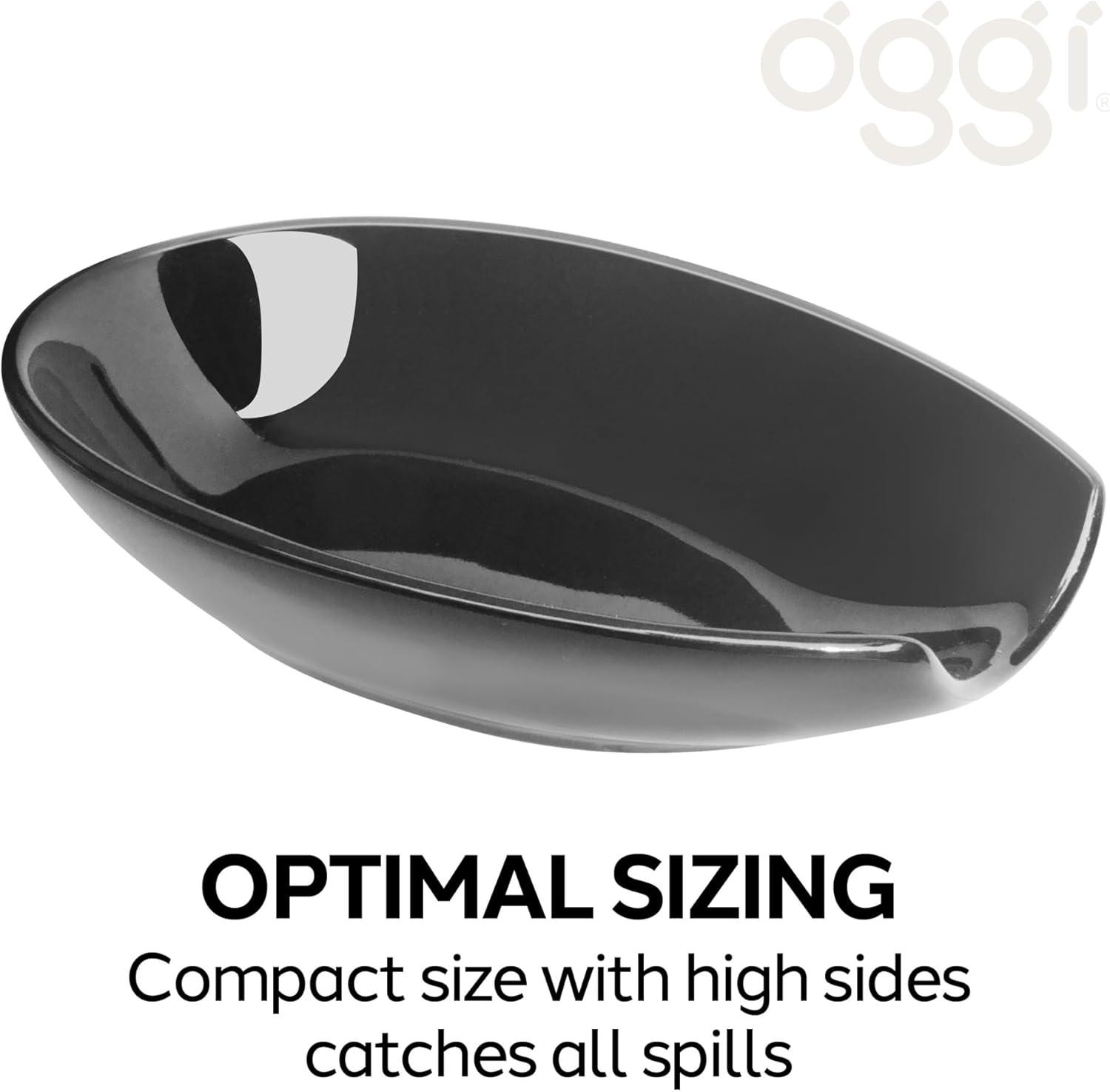 imageOGGI Spooner Ceramic Spoon Rest Spoon Rest for Stove Top Spoon Holder for Countertop Kitchen Decor for Counter Coffee Bar Accessories Midnight BlueBlack