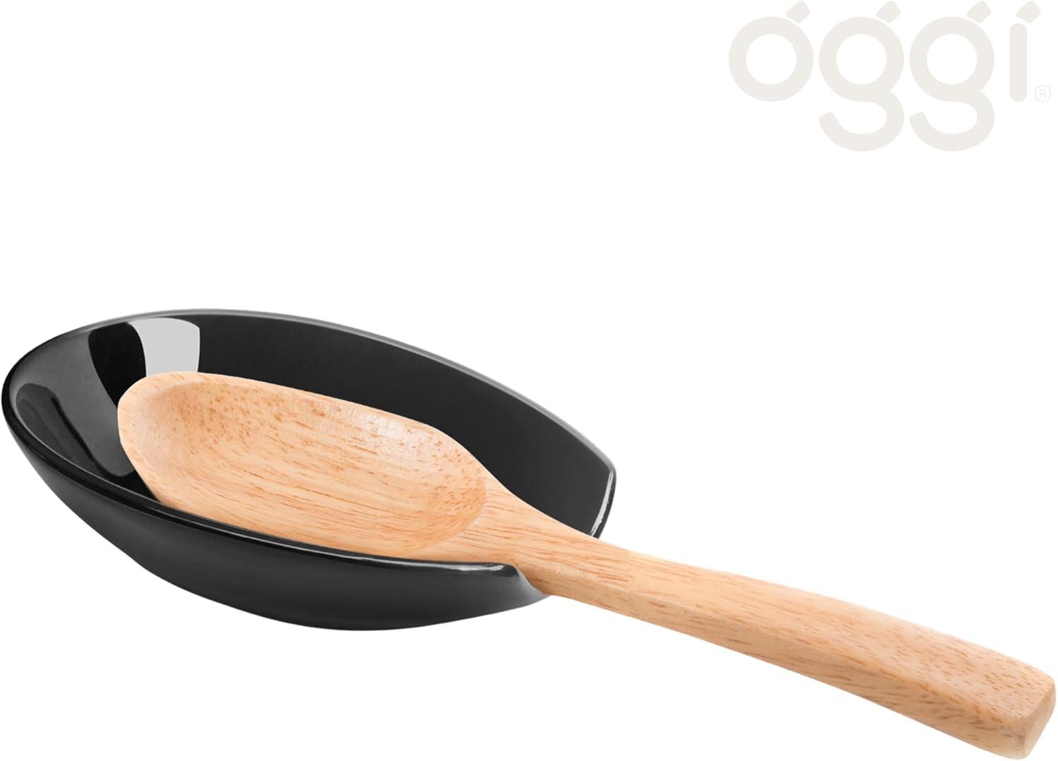 imageOGGI Spooner Ceramic Spoon Rest Spoon Rest for Stove Top Spoon Holder for Countertop Kitchen Decor for Counter Coffee Bar Accessories Midnight BlueBlack