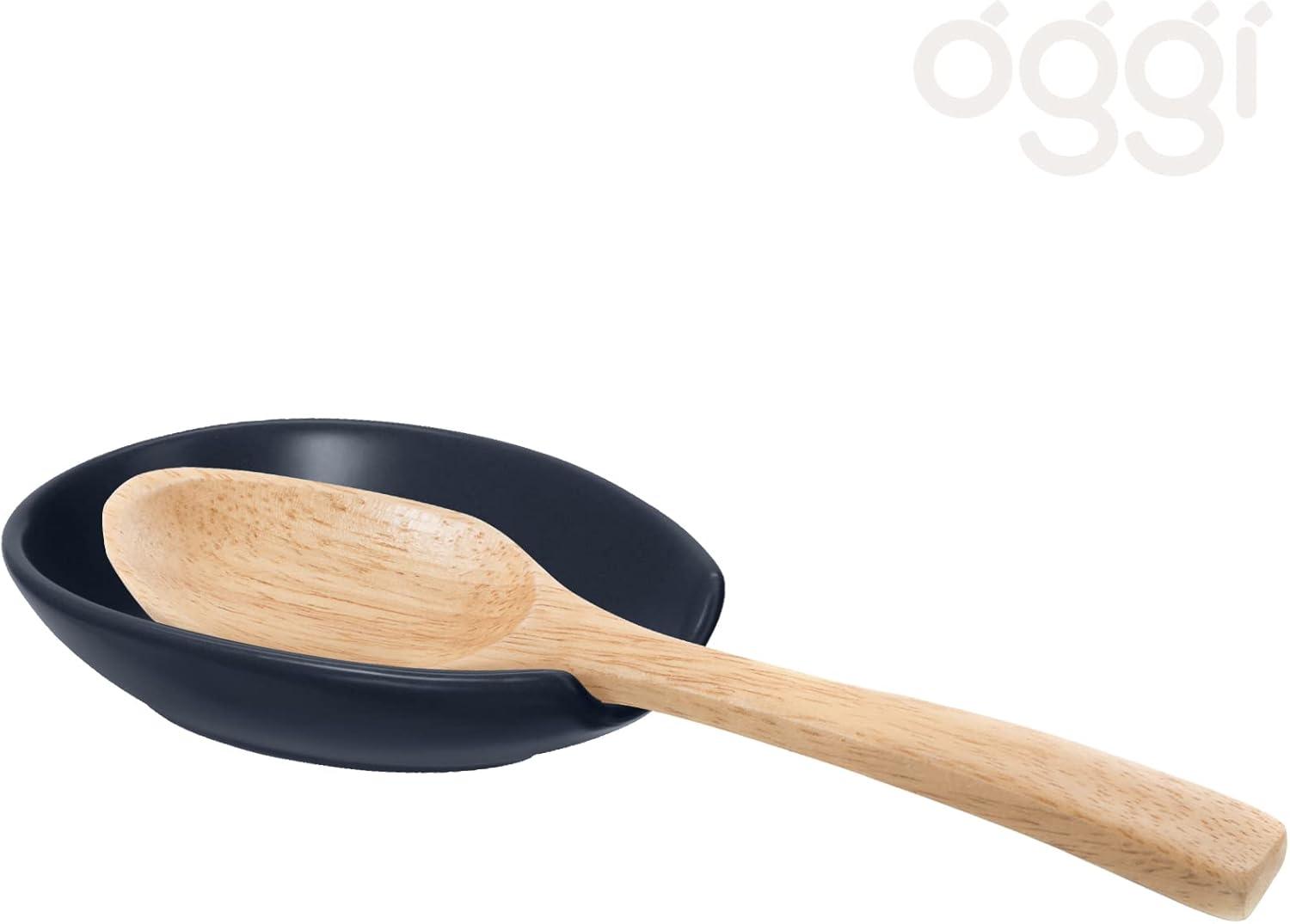 imageOGGI Spooner Ceramic Spoon Rest Spoon Rest for Stove Top Spoon Holder for Countertop Kitchen Decor for Counter Coffee Bar Accessories Midnight BlueBlue